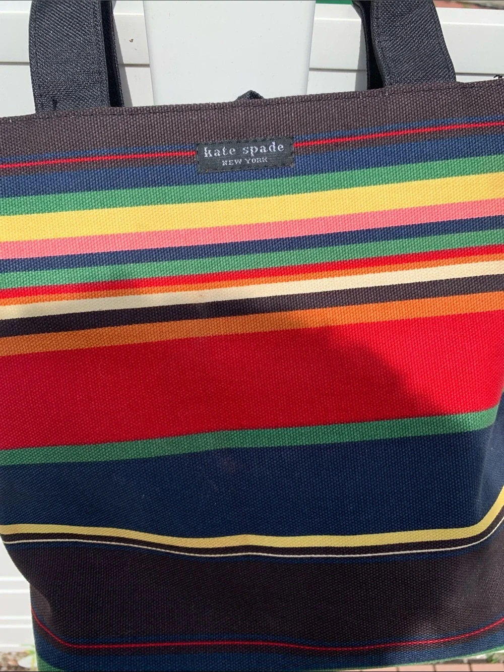 kate spade Multicolor Stripe Canvas Messenger Bag